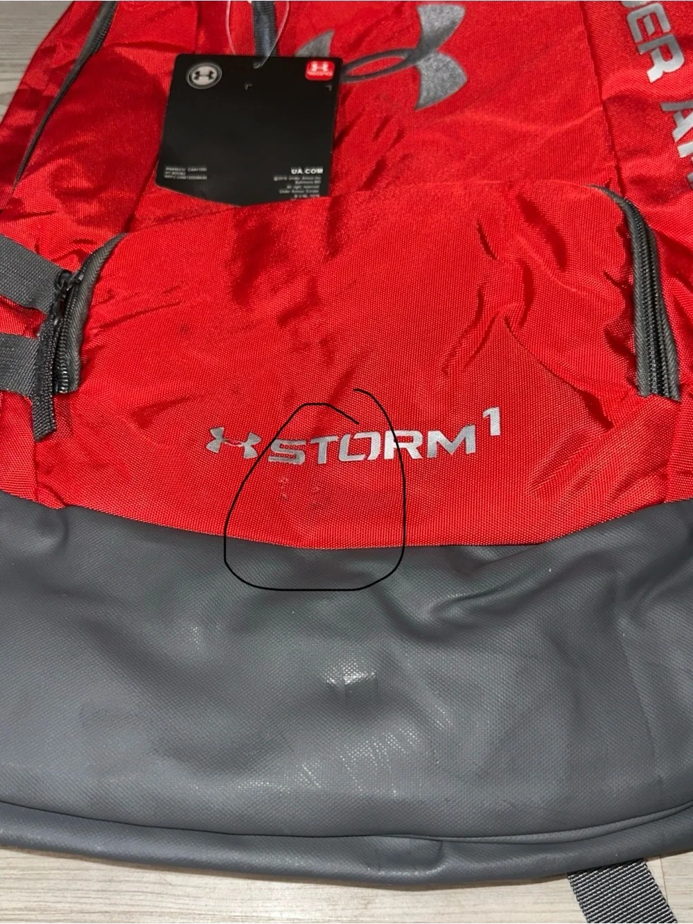 Under Armour Red and Gray Storm1 Backpack